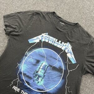 Metallica Ride The Lightning Shirt Mens XL Black Tour Band Rock Concert Metal